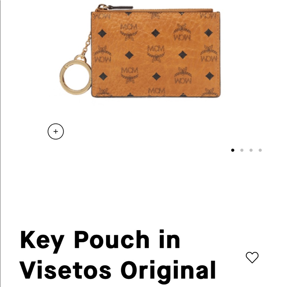MCM Mini Key Pouch in Visetos Original Cognac